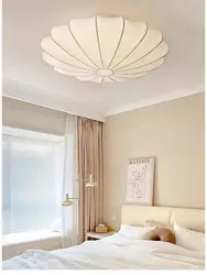 Minimalist Silk Led E27 Ceiling Lamp Nordic Wabi Sabi Cream Style Living Room Bedroom Ceiling Chandelier Indoor Lighting Light