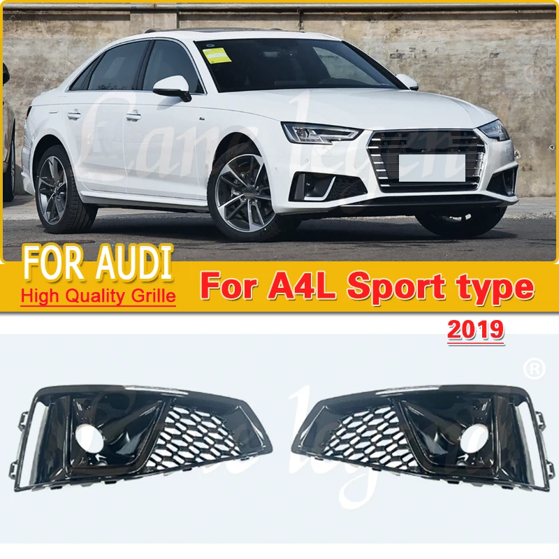 Car Front Grille Honeycomb Grille Cover Mesh Grill For Audi A4 B9 S-LINE S4 2019 2020 Fog Light Grille Cover 8WD807681J