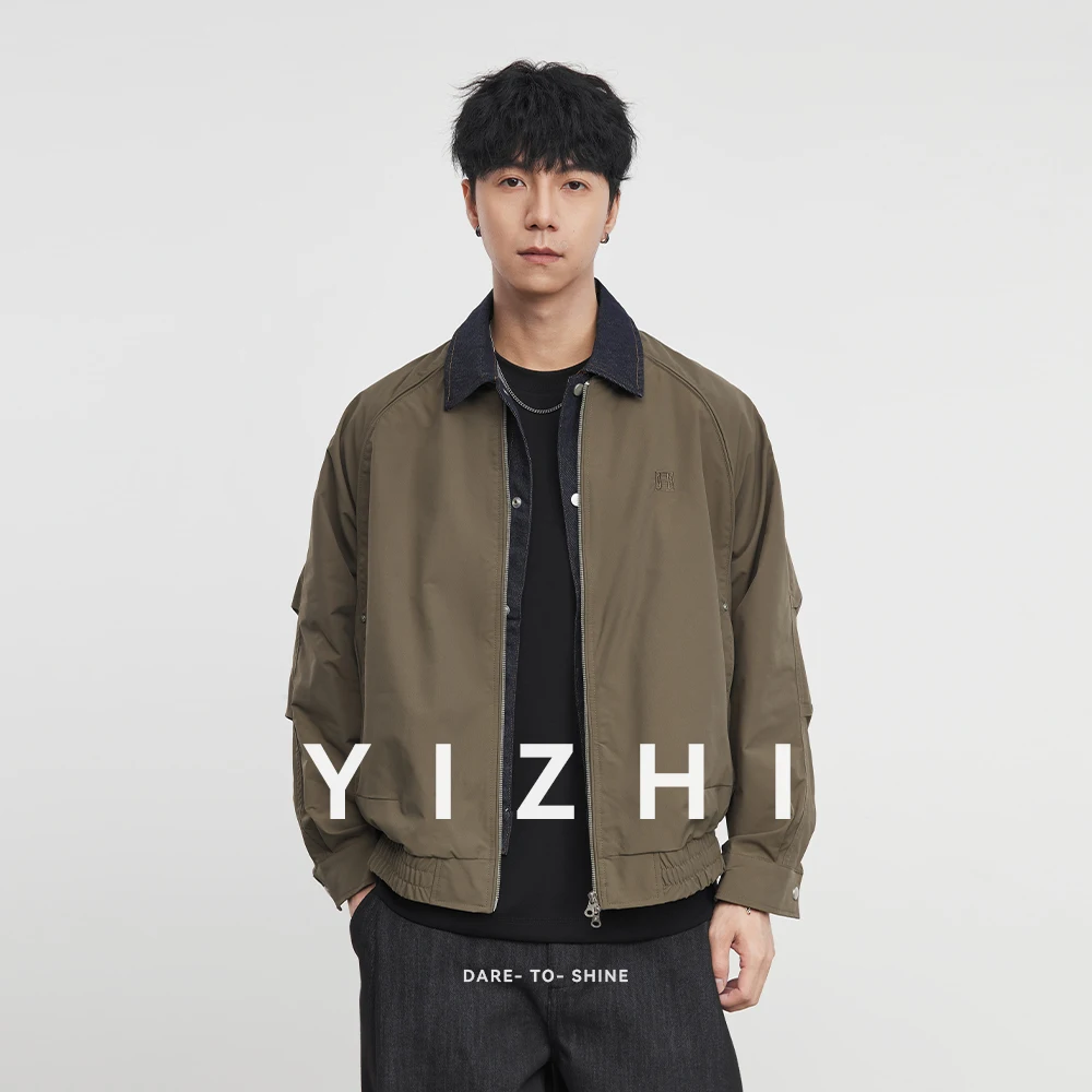 

Модная мужская джинсовая куртка в стиле ретро с лацканами, осень-зима 202, новая свободная повседневная рабочая одежда, топы, пальто, мужская куртка