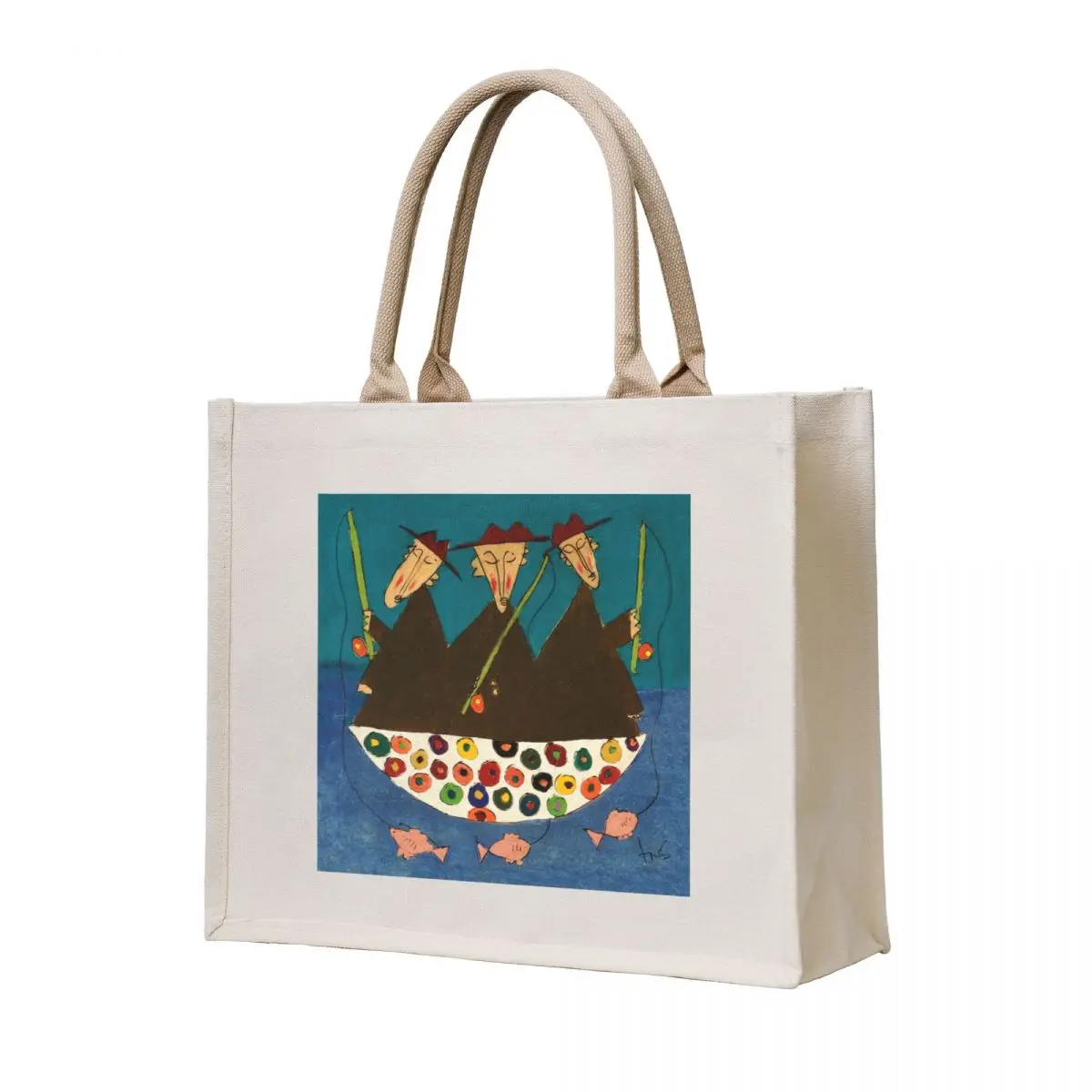 

Three Night Fishermen - Mediterranean Tote Bag shopper bag women canvas Handbags shopper bags
