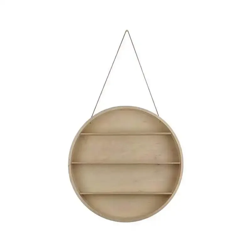 Wall Hanging Background Wall Decoration Toy Sorting Circular Hanging Wooden Shelf Wall Multi-layer Storage Rack