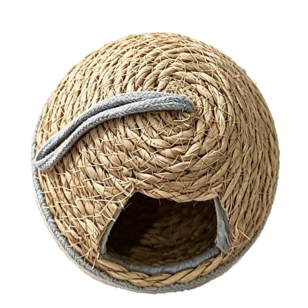 Cottage Style Weaved Bird House Breathable Hand-Woven Hanging Parrot Nest Vintage Outdoor Bird Shelter Outdoor Garden