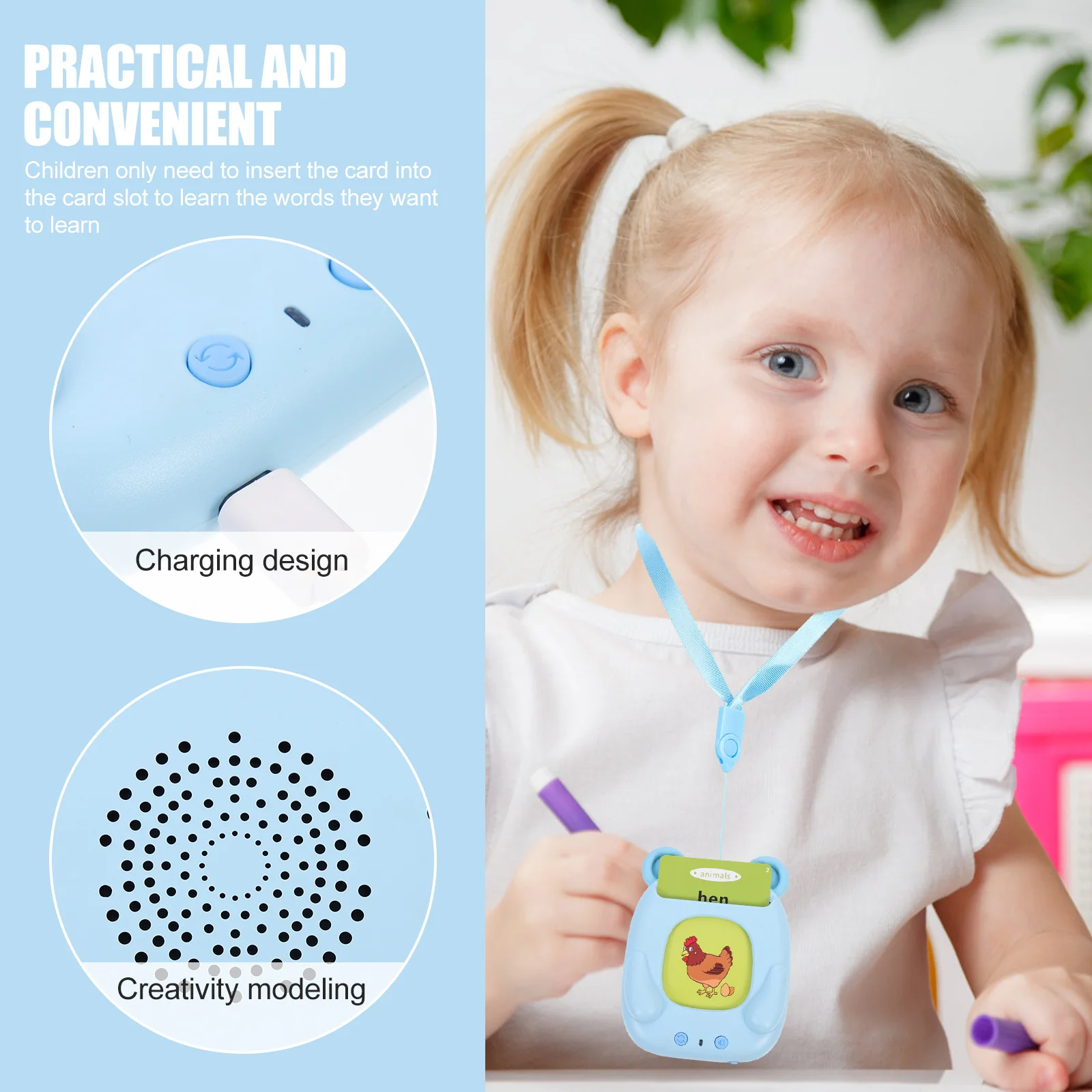 مجموعة واحدة من آلة تعلم اللغة الإنجليزية التعليمية المبكرة للأطفال، جهاز قراءة البطاقات، آلة تعليمية للصوت، علاج الكلام المعرفي #6
