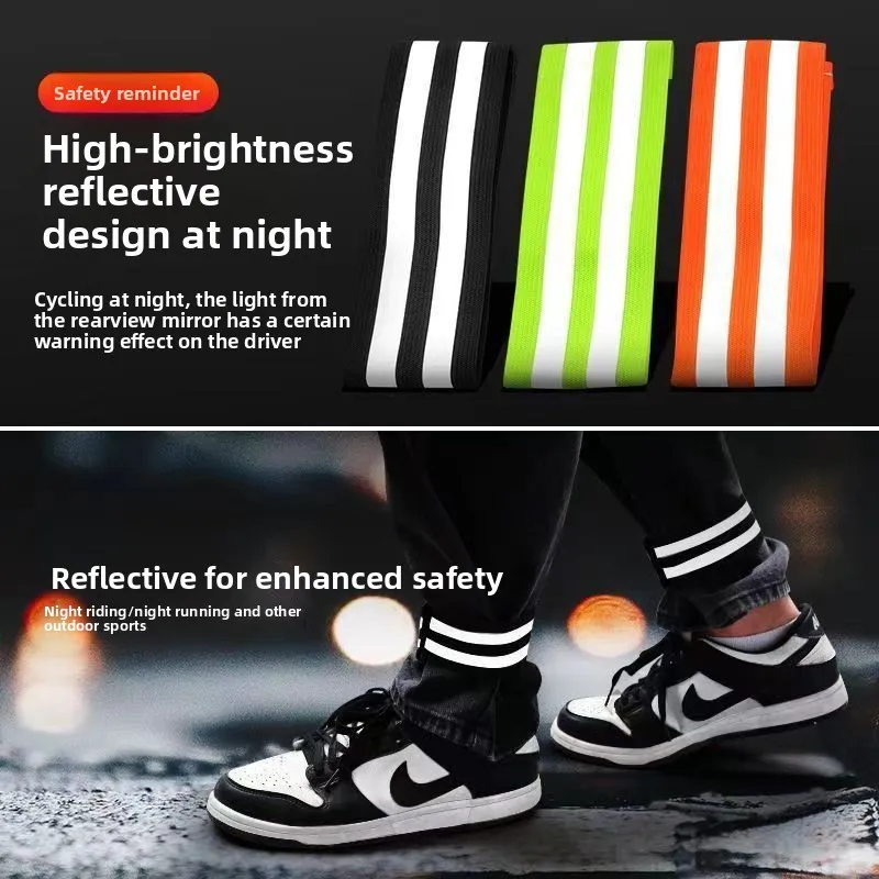 1/2Pairs Reflective Bands Elastic Armband Wristband Ankle Leg Straps Kids Safety Reflector Tape Straps for Night Biking Running
