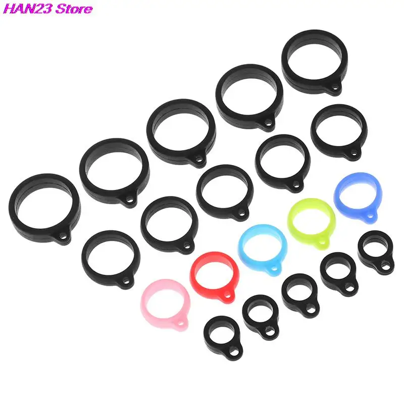 10Pcs Rubber Ring Rope Pen Lanyard Holder Soft Hoop Universal 8mm/13mm/20mm/16mm Silicone Ring Bands Silicon Rings