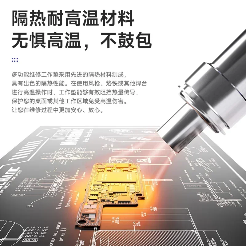 Imagem -04 - Mecânico V77 V78 Multifuncional Almofada de Isolamento Térmico Reparação de Solda Tapete de Trabalho para Telefone Ferramenta de Manutenção de Componentes Eletrônicos