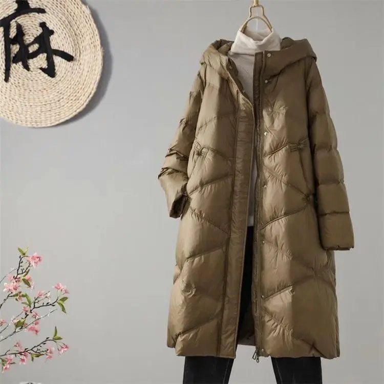 الخريف والشتاء النمط الصيني الجديد المرأة أسفل سترة مقنعين بطة بيضاء أسفل سترة المتضخم #2