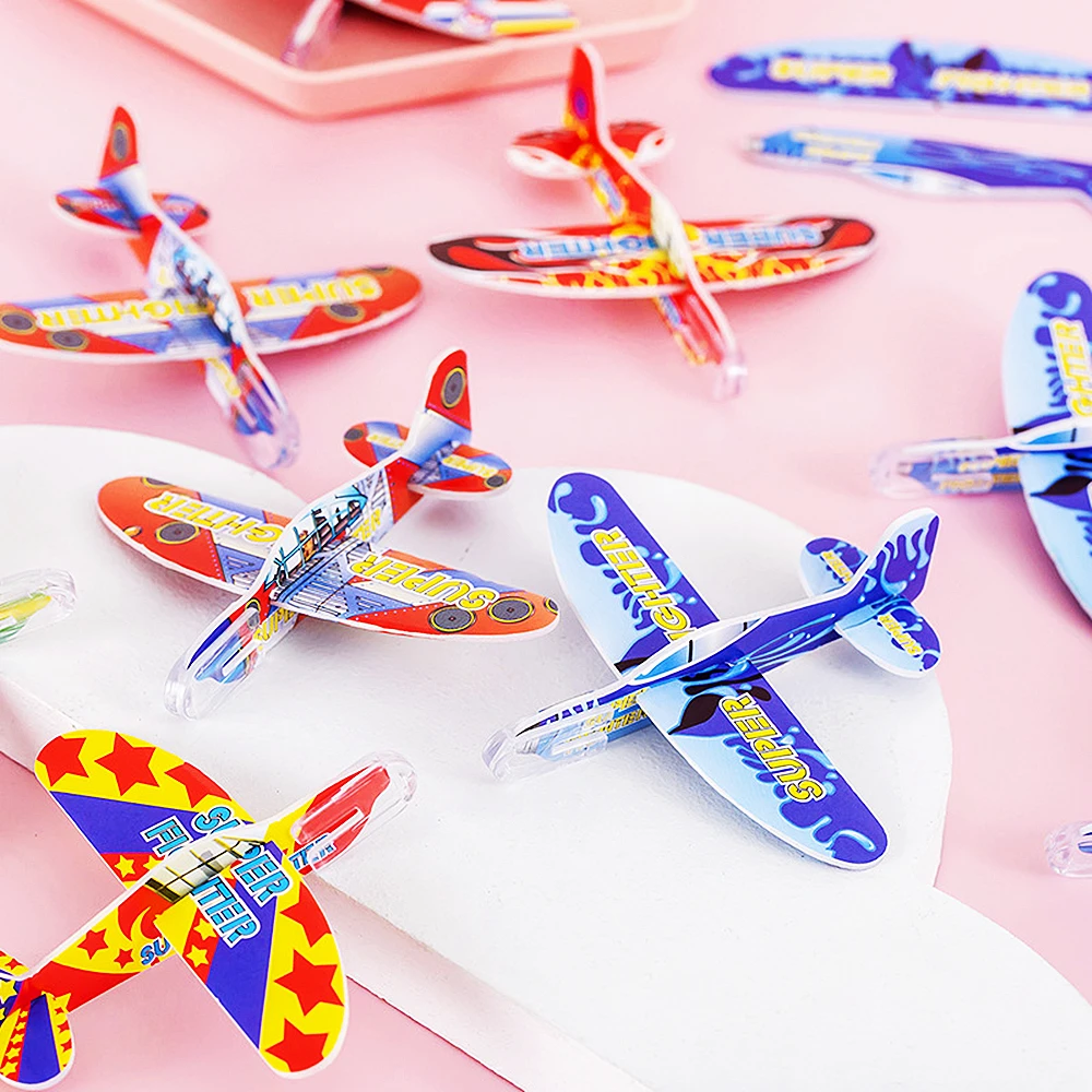 20Pcs Kids Party Supplies DIY Multicolor Foam Airplane Boys Girls Birthday Party Souvenirs Pinata Filler Kindergarten Prize Toys