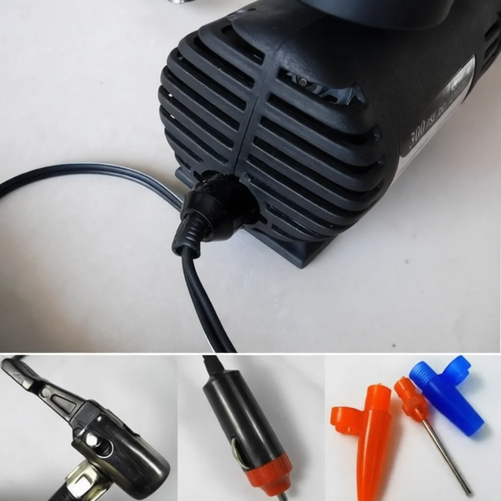 12V Electric Vehicle Air Compressor Portable Car Tire Inflator Pump Mini Auto Inflating Device With Precise Pressure Gauge