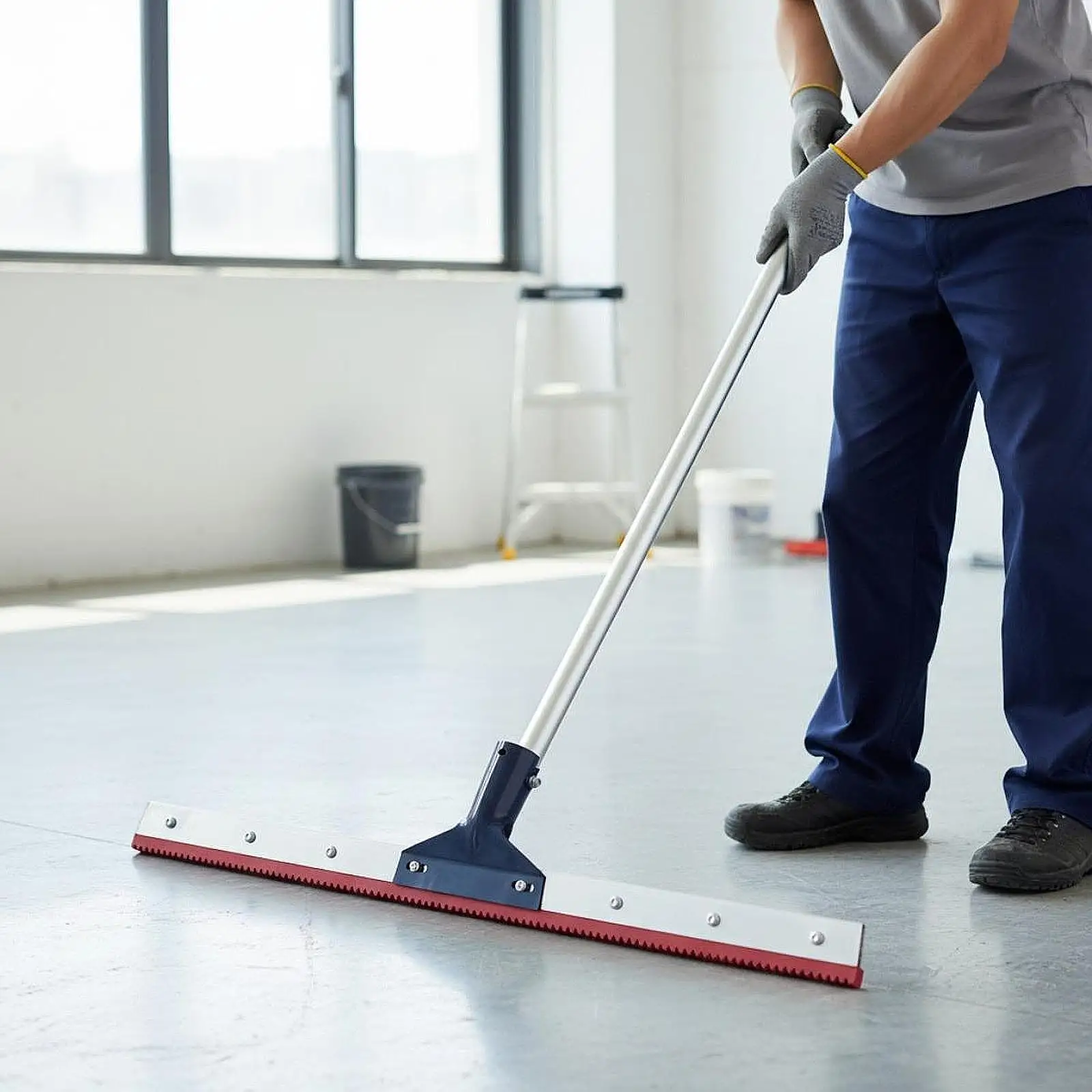 Picture 4: Epoxy Floor Squeegee Lightweight Rubber Stainless Steel Cleaning Spreader Paint Rake Tool for Large Area Coating