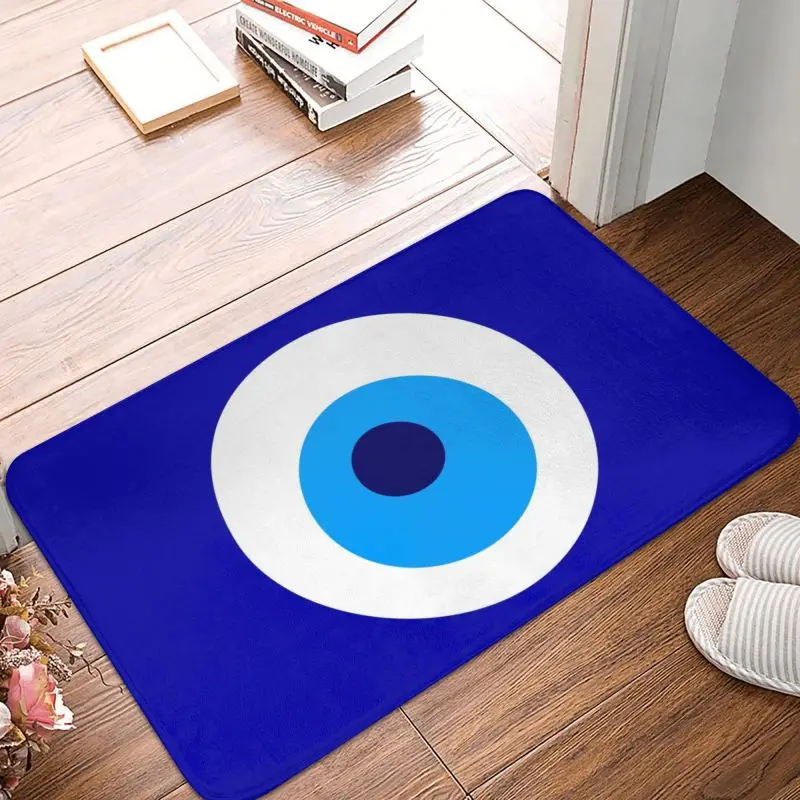 Custom Nazar Evil Eye Protection Symbol Doormat Anti-Slip Bath Kitchen Mat Garden Garage Door Floor Entrance Carpet Rug