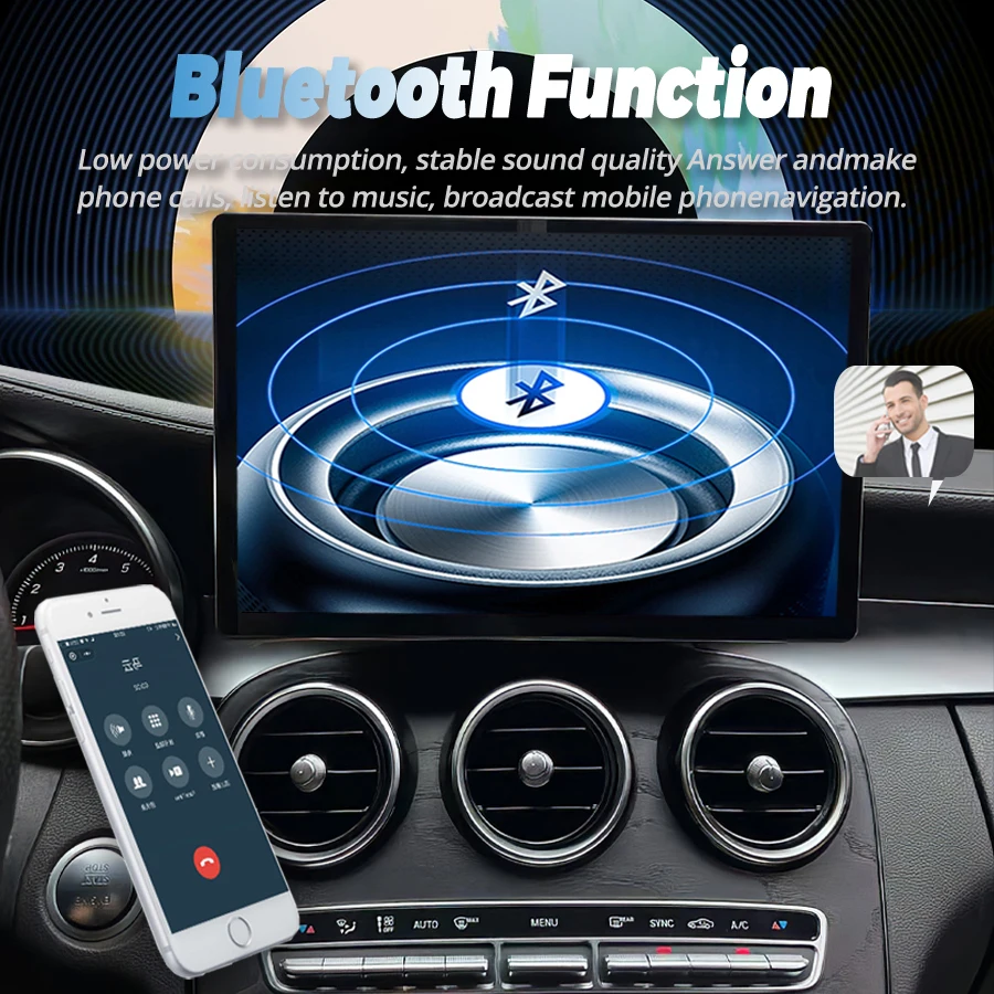 Reproductor automático Carplay Android 14 de 13,3 pulgadas para Mercedes Benz Clase C Clase V W446 W447 X253 W205 2015-2018 Autoradio GPS estéreo HU