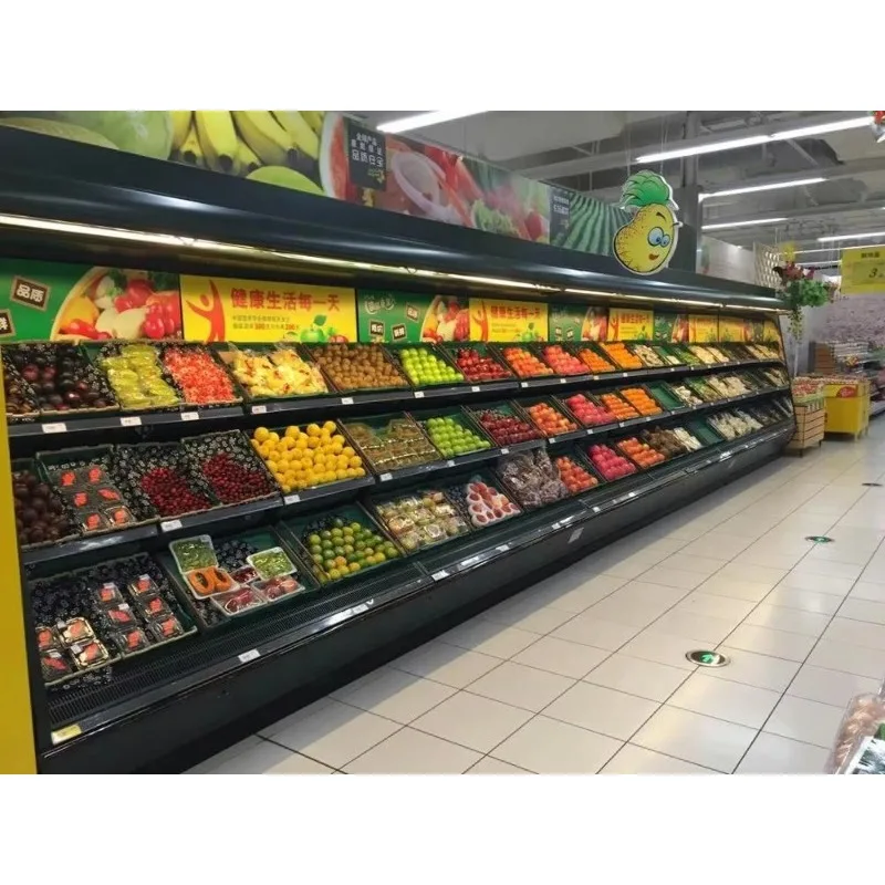 Customize Vegetable Display Fridge for Supermarket Open Case Refrigerator for Fruits and Vegetables Display Cooler