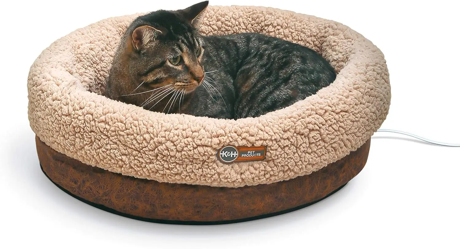 

Heated Pet Bed for Large Cats & Small Dogs, Machine Washable Waterproof Pad with Smart Thermostat, 18x14in Chocolate