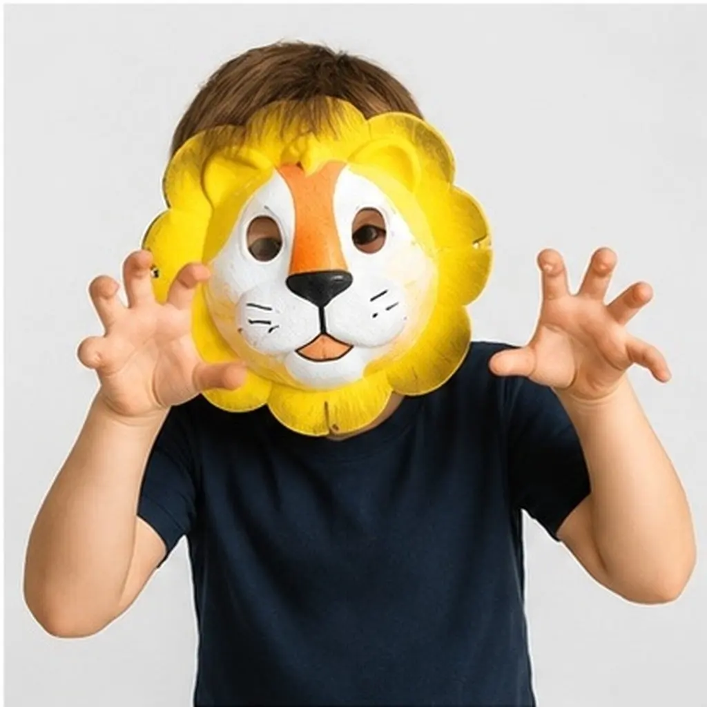 3Pcs Animal Face Mask Blank Paintable Pulp Mask Light Weight Safe Odorless Masquerade Wedding Prom Costume Party
