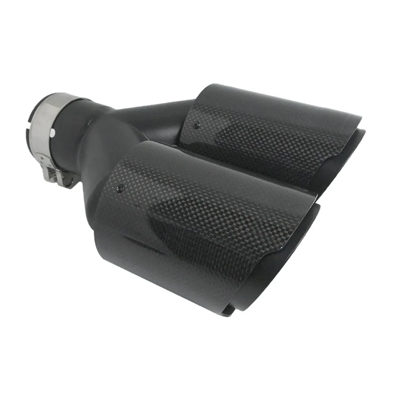 new 2 PCS Universal Carbon Fiber Dual Exhaust Pipe 51mm Inlet Exhaust Tip Exhaust Tip Carbon Fiber Exhaust Pipes