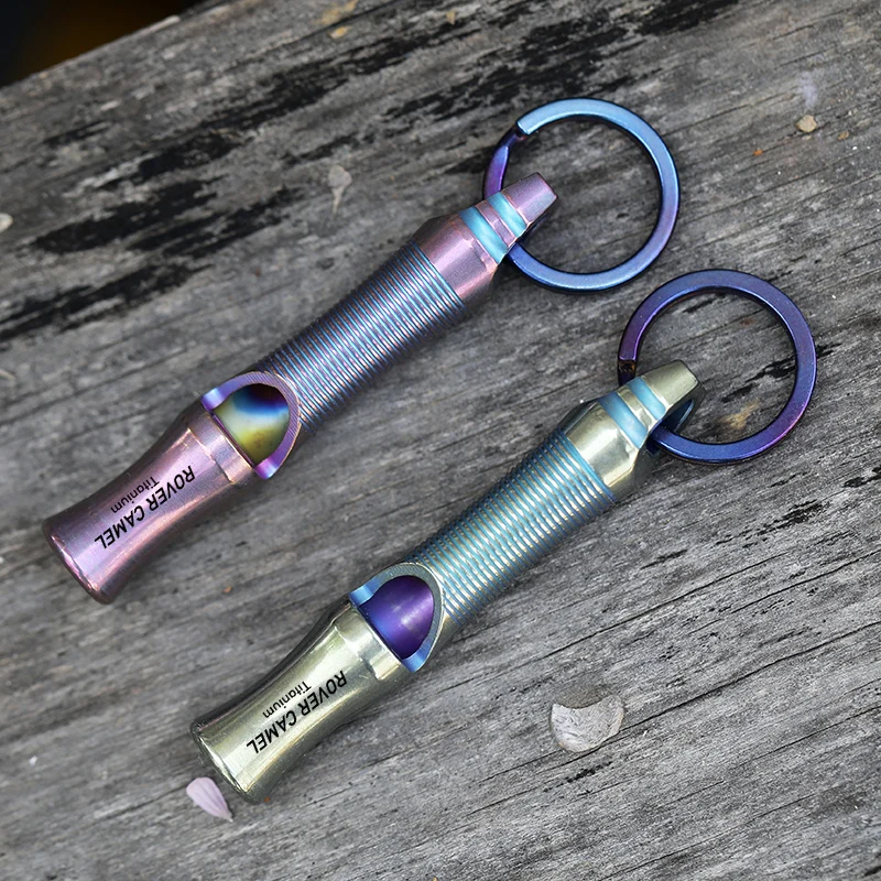 Titanium Emergency Whistles Portable Necklace Whistle with Loud Sound up to 120~130 decibels for Survival Camping Outdoor