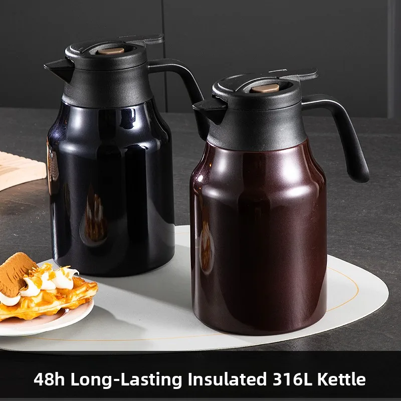 

Long-Lasting 48 Hour Insulated Stainl Steel Water Bottle 2L Capaci Home Use Commercial Coffee Pot Tea Pot Heat Preservat...