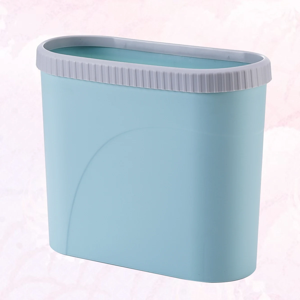 

Premium Household Trash Can With Lid Waste Bin For Kitchen Bathroom Home Use Sky-Blue Non-Slip Garbage Container Rubbish