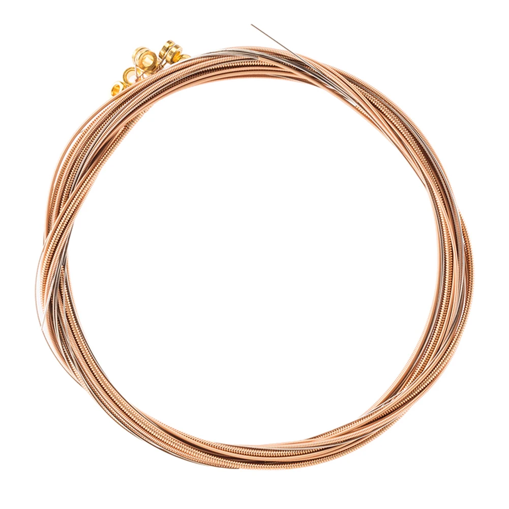 مجموعة أوتار جيتار مكونة من 6 أوتار عالية الجودة مثالية للجيتار الشعبي الصوتي بسهولة إنتاج صوت واضح ولامع وعمر عمل طويل