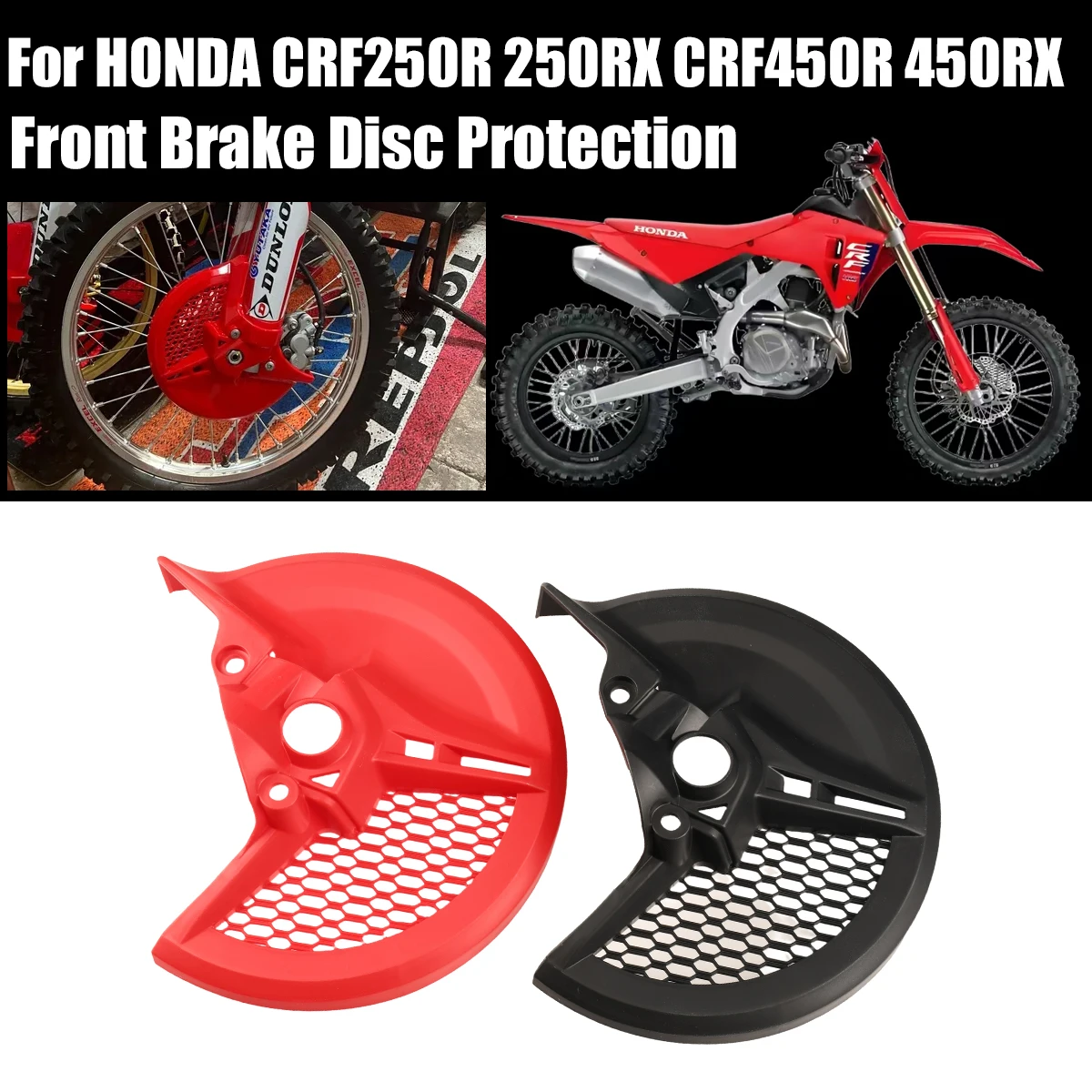 

Motorcycle Front Brake Disc Guard Plastic Protector Calipers Cover For CRF250R CRF250RX CRF450RX KAYO K6-R Parts
