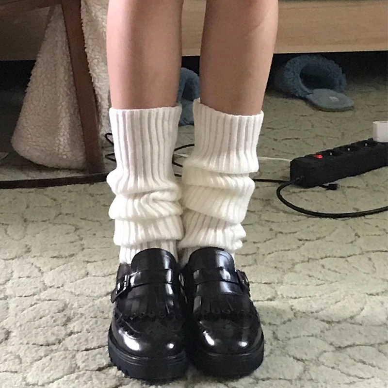

Japanese Lolita Sweet Girl Leg Warmer Knit Socks Wool Blend Warm Comfortable Fashionable Stockings for Women