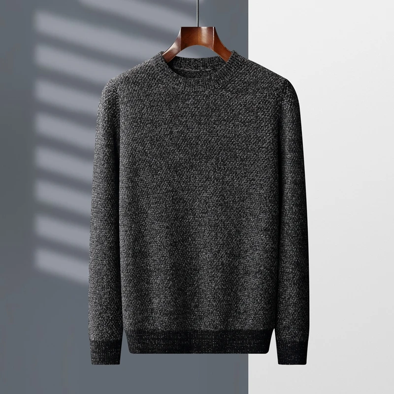 High Quality 100 % Goat Cashmere Sweater Men Winter Casual Round Neck Soft Thickened Warm Pullover Male Vintage Knitted Jumper