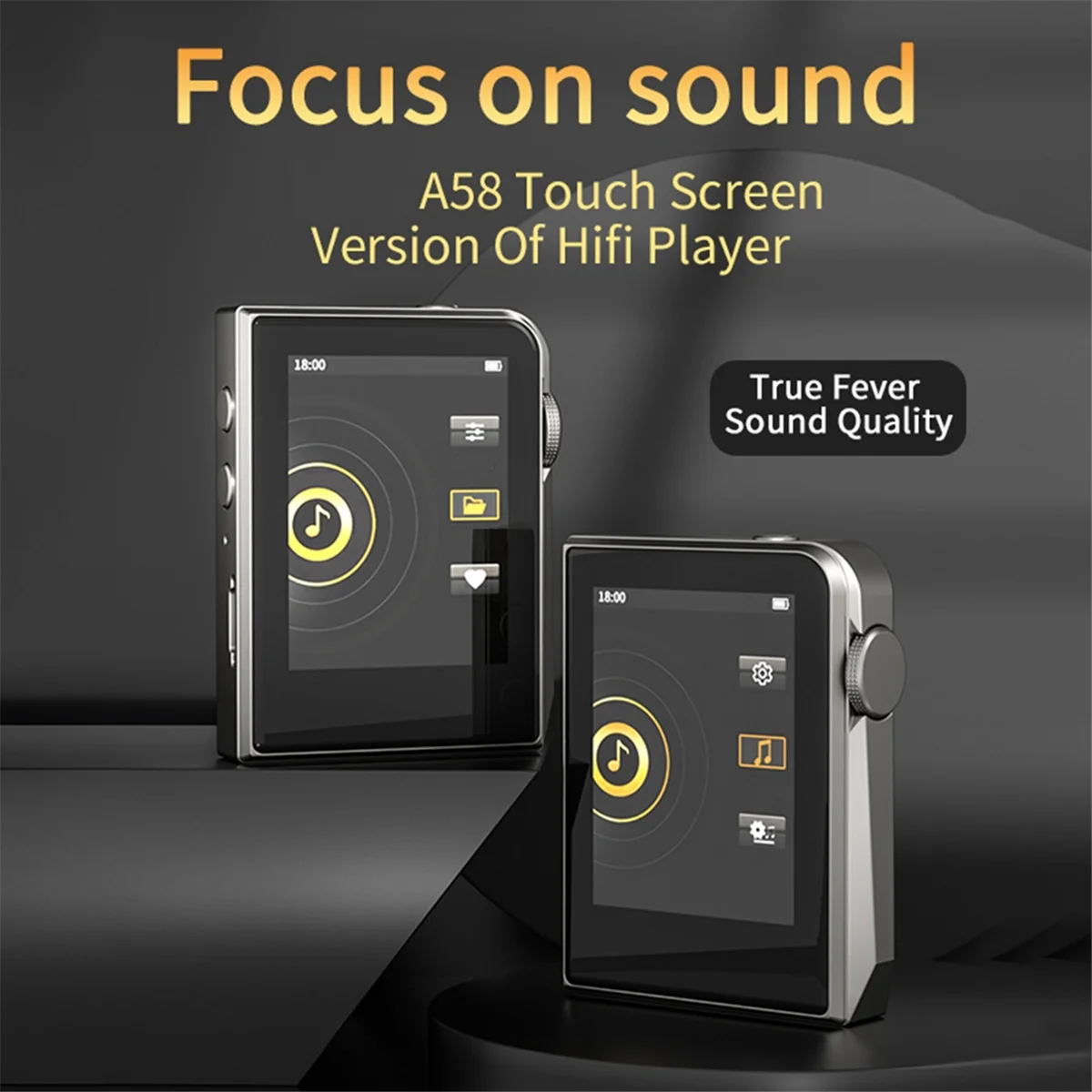 A58 Bluetooth MP3 Player HiFi Music Player DSD256 Lossless Decoding Walkman Support EQ Equalizer Stopwatch TF Card--16G