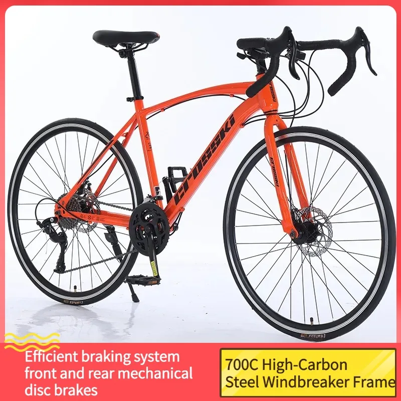 

Unisex Adult Road Bike Race Car Handlebar Cycling Urban Fitness Bike for Men And Women