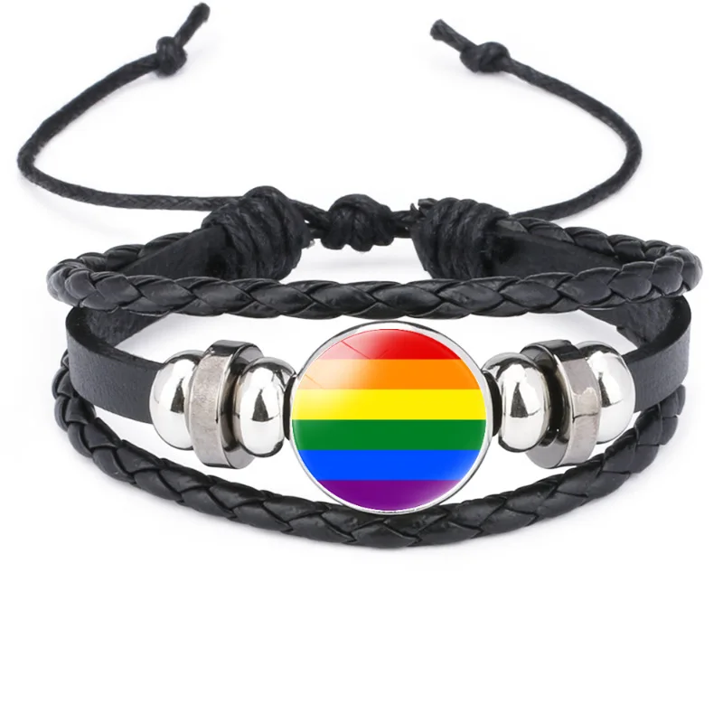 

1PC Accessories Pride Time Gems Handwoven Bracelet Jewelry Leather Jewelry F2127