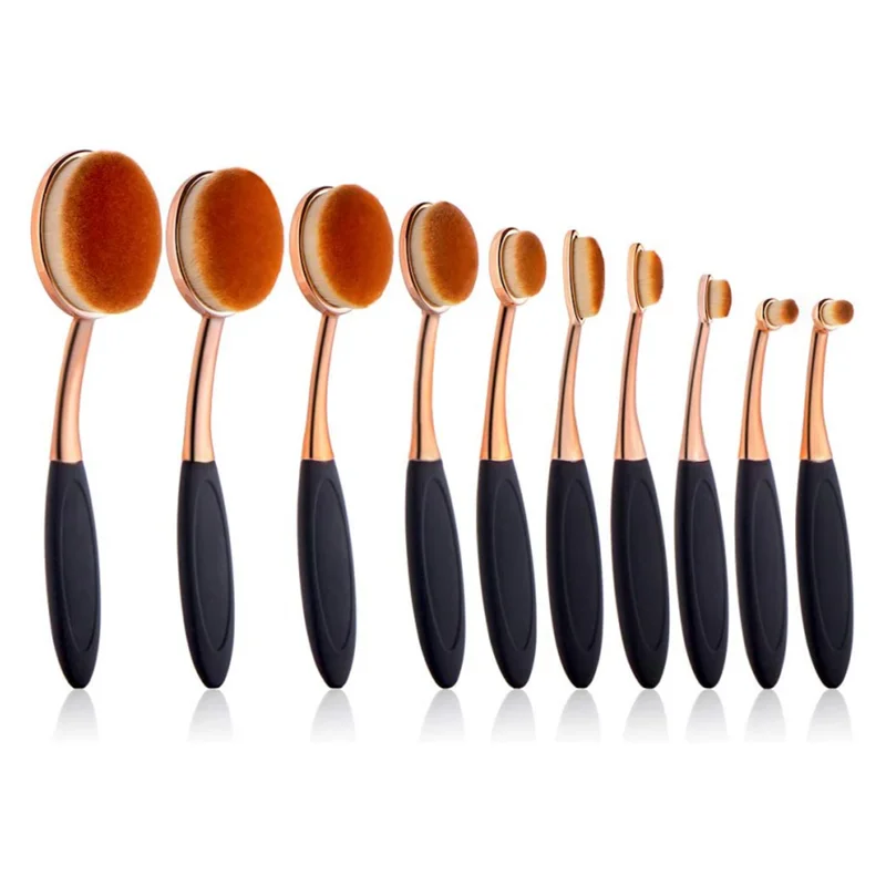 

Rose Gold Oval Makeup Brushes Set Flawless Application Liquid Cream Powder Foundation Make Up Brush Blending Cosmetics