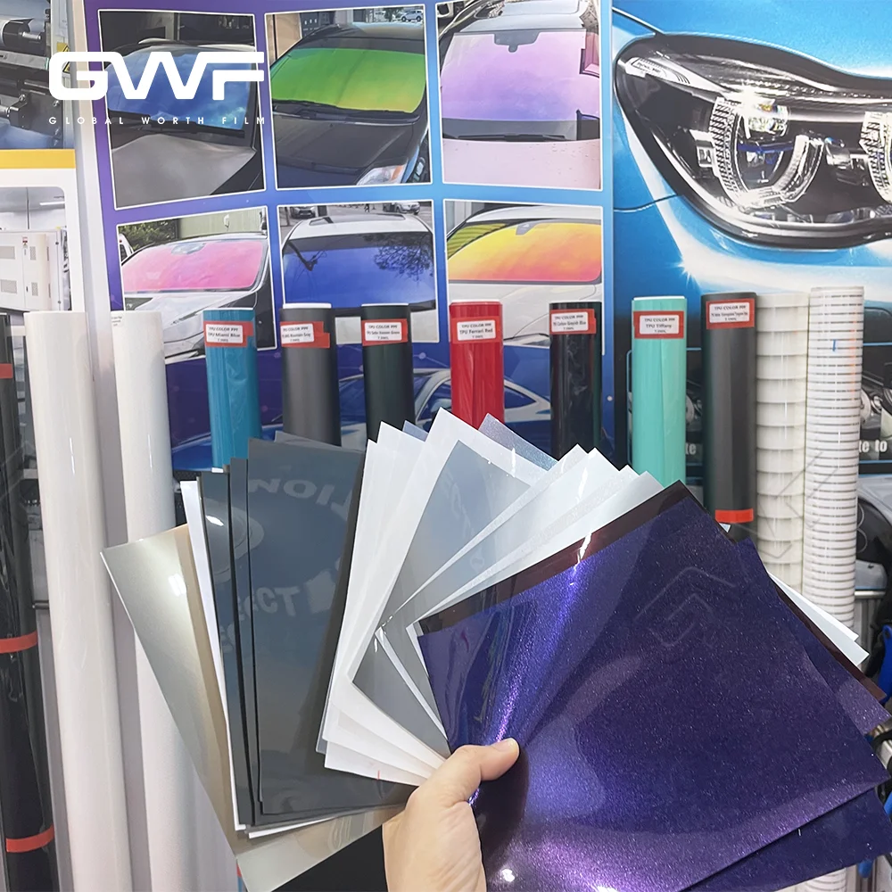 Deep Glacier Blue Color Changing TPU PPF Heat Repair Auto Body Protective Film Roll