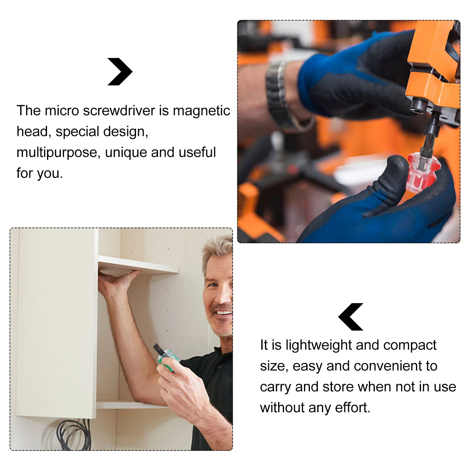 

2Pcs Mini Magnetic Screwdriver Flat Cross Repair Tool Household Handheld Micro Screwdriver Ergonomic Handle Lightweight Portable