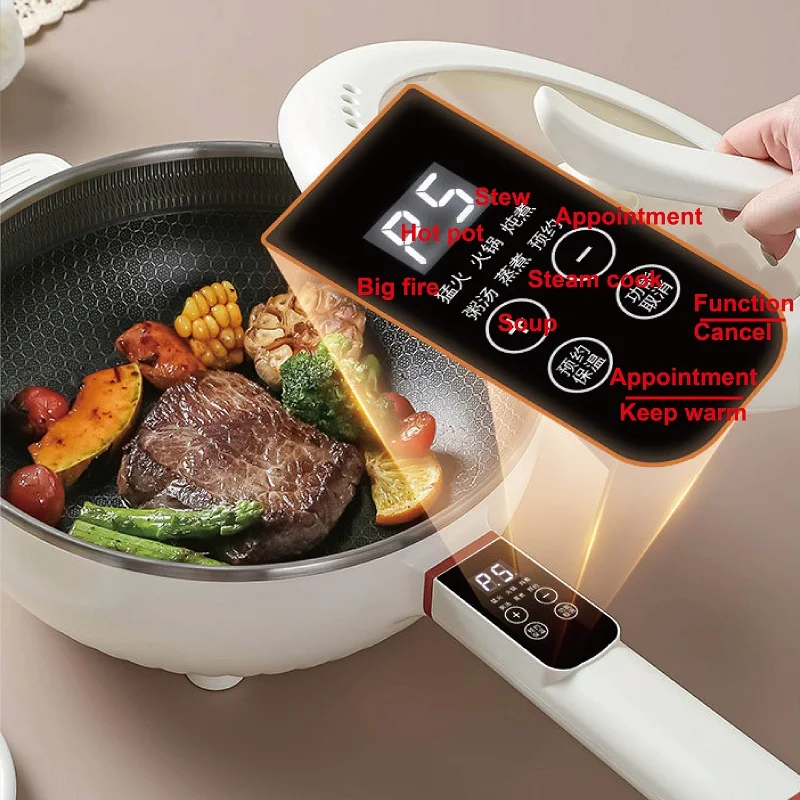 220V Home Multifunctional Electric cooker Smart Electric steamer Non-stick Frying Pot Large Capacity 4.5L Electric Hot Pot 1350W