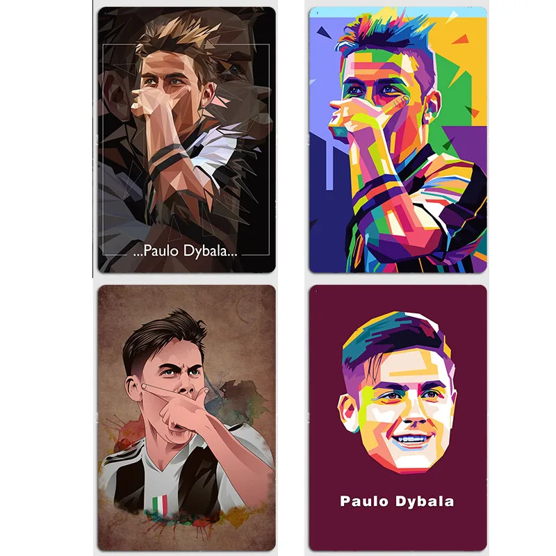 

Paulo Dybala Football Player Retro Posters Metal Sign Poster Football Club Bar Bedroom Wall Home Decor Room Decoration