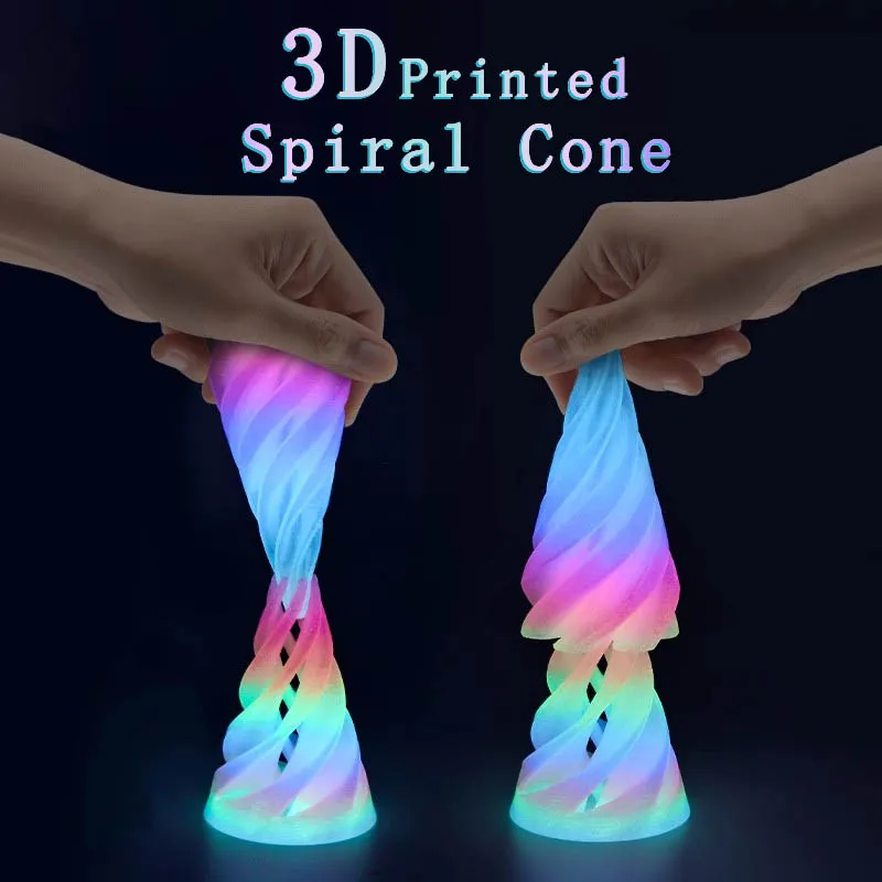 Juguete Antiestrés Impreso en 3D, Mini Vórtice Espiral, Cono Impreso, Pirámide Imposible, Escultura de Ilusión Óptica, Regalo