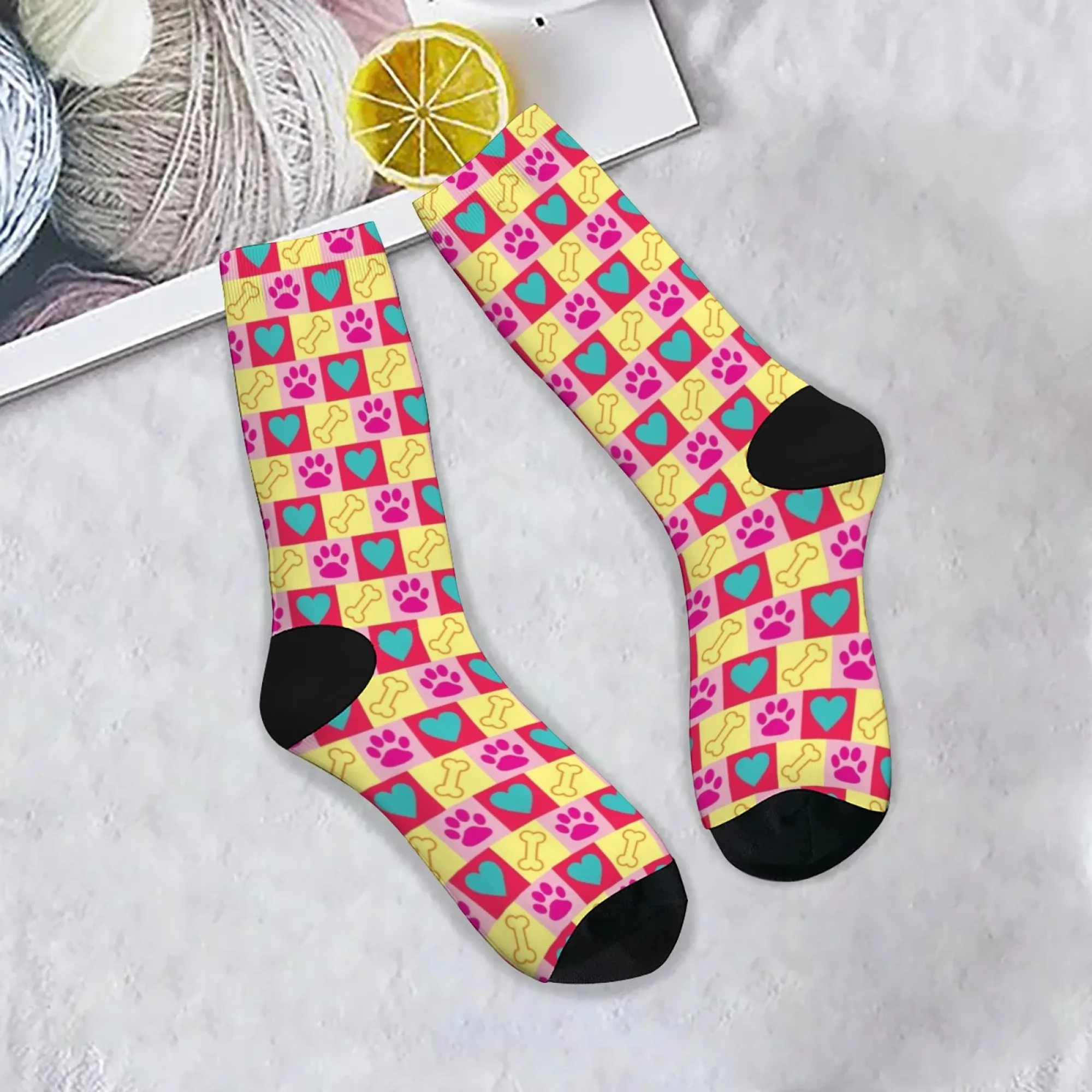 Haustier-Element bedruckte Damensocken, bequem, atmungsaktiv, rutschfest, Freizeitsocken, Neuheit, Harajuku, Straße, Hip-Hop, Crew-Socken, Geschenk