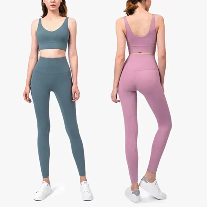 Lemon Set pakaian olahraga wanita, Set Bra dan legging Gym olahraga lari Yoga 2 potong