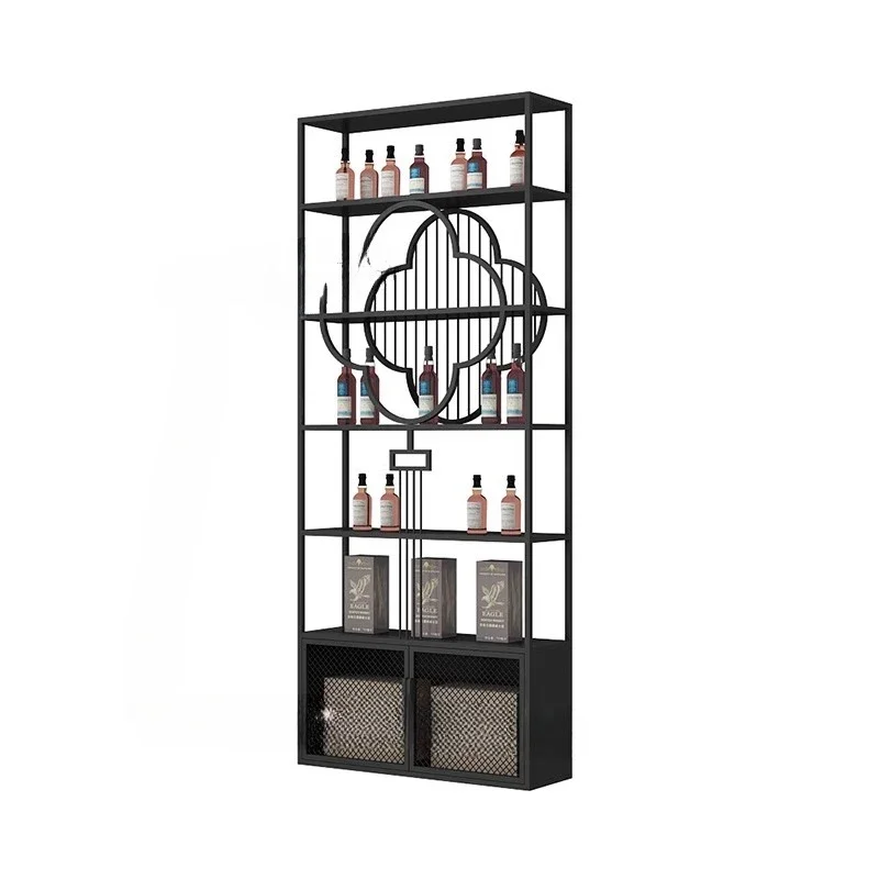 كابينة النبيذ الصينية الجديدة الفاخرة الخفيفة inet re d w ine Baijiu عرض المقصورة والأرضية ra ck الحديد المطاوع #1