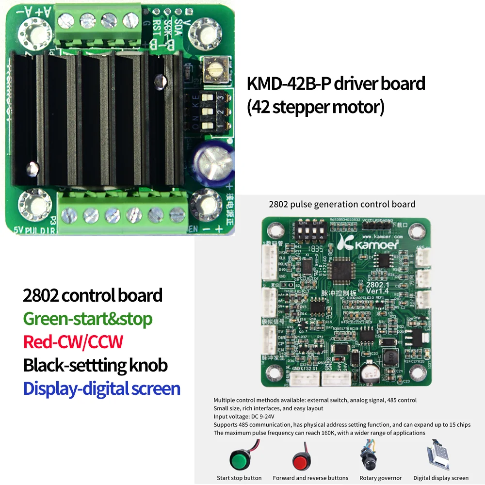 Kamoer 2802+KMD-542 Driver board for 57 Stepper Motor Pump, 2802+KMD-42B-P for 28/42 Stepper Motor Pump