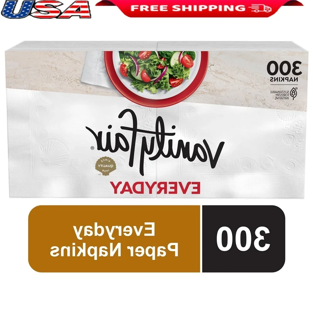 

Двухслойные бумажные салфетки на каждый день, 300 шт., мягкие гладкие одноразовые впитывающие салфетки премиум-класса, классический дизайн, идеальные еды для вечеринок