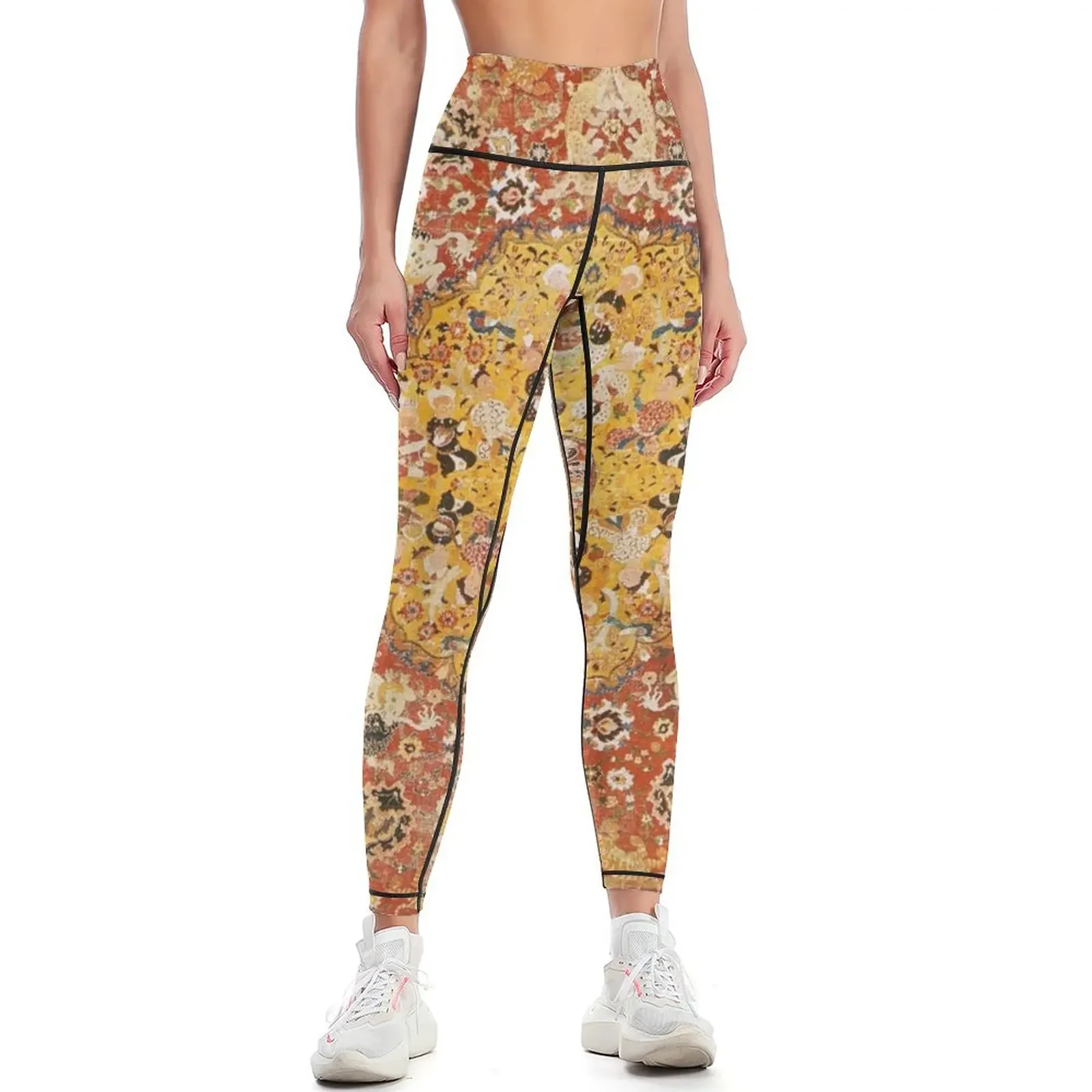 

Safavid Persian 16th Century Animal Rug Print Leggings Jogger pants gym's sportswear Womens Leggings