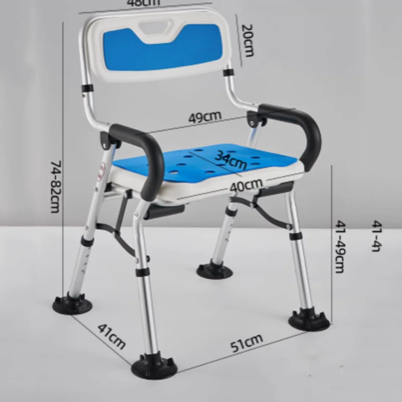 노인용 화이트 샤워 스툴, 방수 고무 발 화장실, 휴대용 샤워 스툴, 욕실 타부렛, 가정용 가구