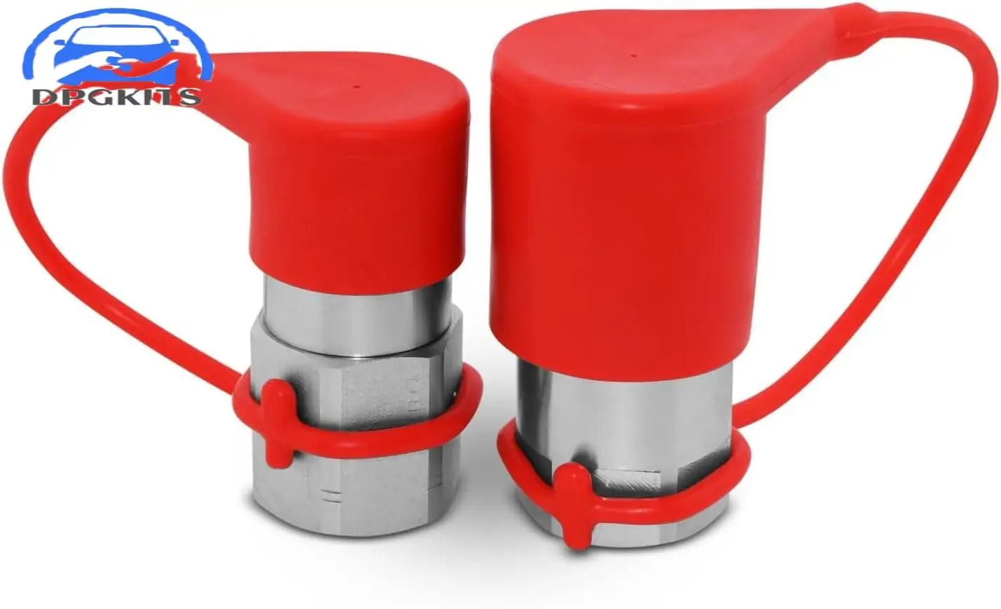 

Flat Face High Flow Skid Steer Hydraulic Quick Connect Couplers/Couplings Set, 3/4" Body x 3/4" NPT, w/Dust Caps Car Parts