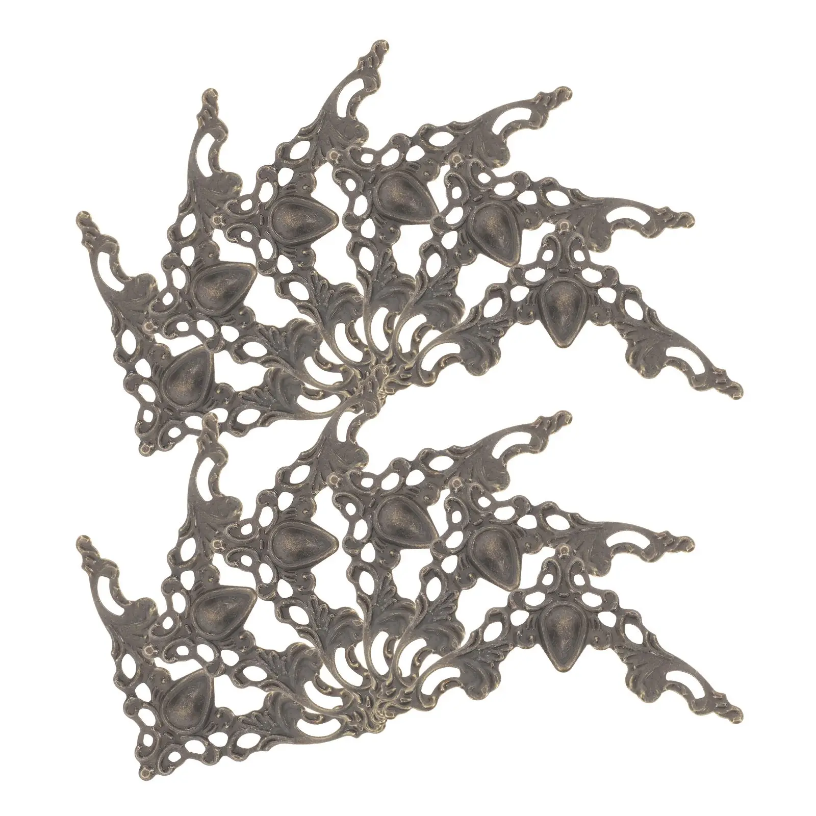 

12 Pcs Iron Corner Protectors Decorative Metal Covers Furniture Table Photo Mounting Album Frame Bracket