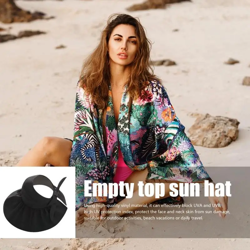 UV Protection Hollow Top Sun Hat Wide Brim Summer Sun Hat UV Protection Sun Hats For Women Hollow Top Sun Hat Beach Packable