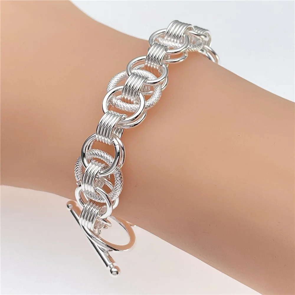 Andara925 sterling silver bracelet fashion hoop bracelet women engagement jewelry gift