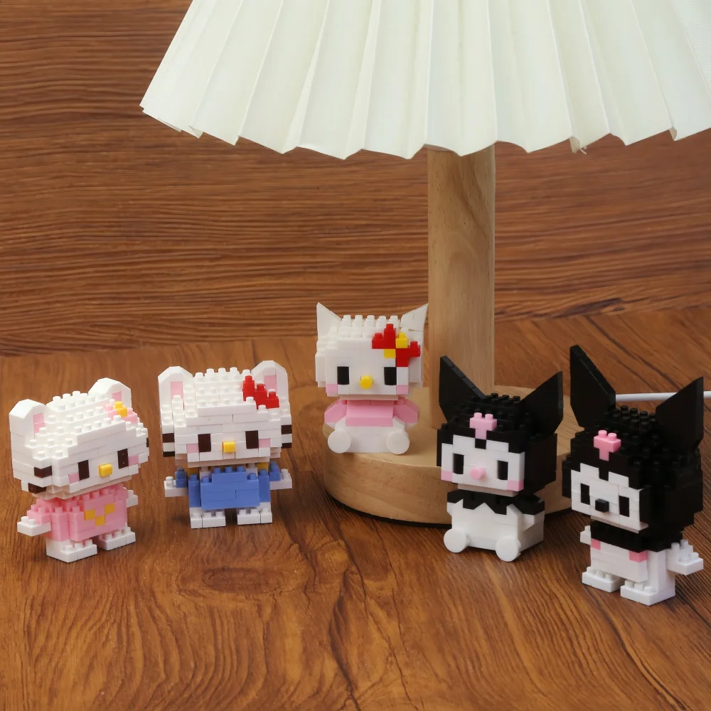 Sanrio Hello Kitty Splicing Building Block Cinnamoroll Mini Blocks Blocos Blocks Kuromi My Melody Cinnamoroll Pochacco Purin