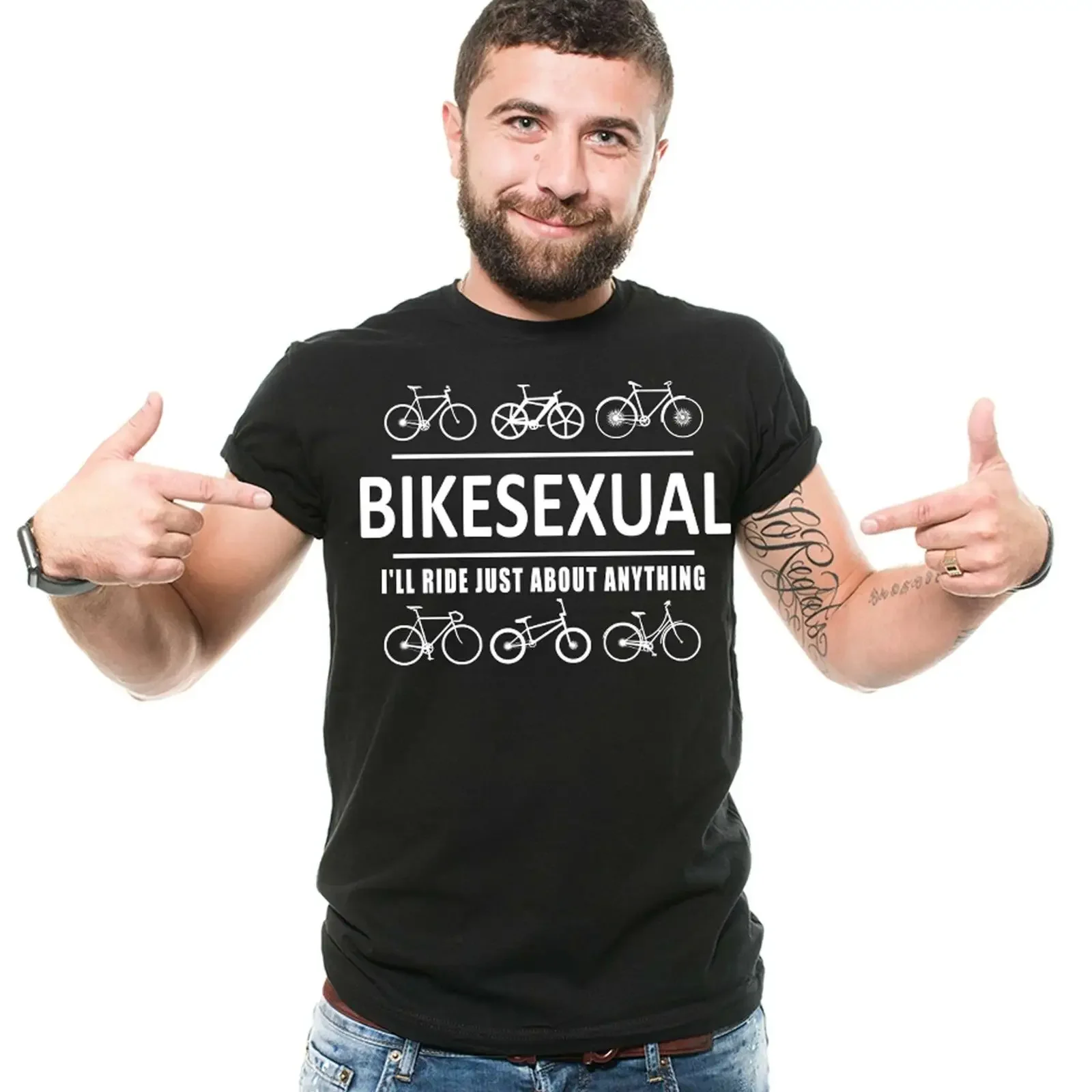 Men's Funny Bikesexual T Shirt Bike Bicycle Sarcastic vintage Washed Comfortable Top For Everyday Wear Soft designer clothes