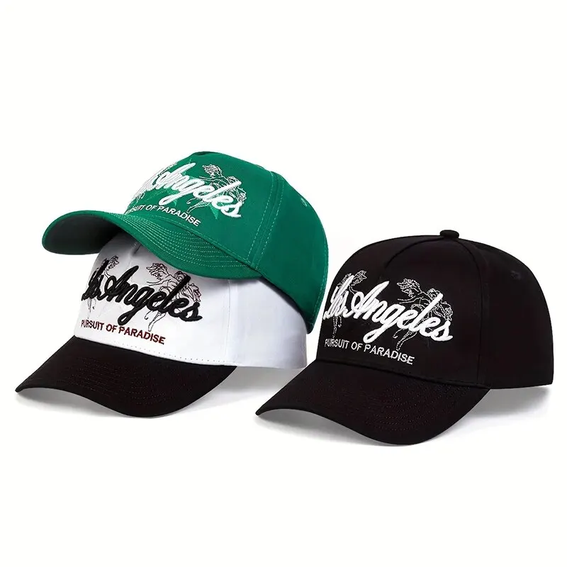 Sombrero de golf unisex de Los Ángeles LA, flores del desierto negras, gorras de Hip Hop para adultos, sombreros para el sol al aire libre, gorras de béisbol ajustables